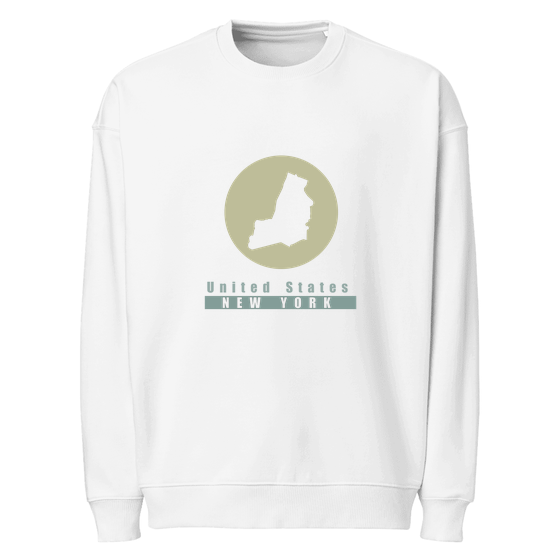 New York Sweatshirt with Minimal Moon design (White)