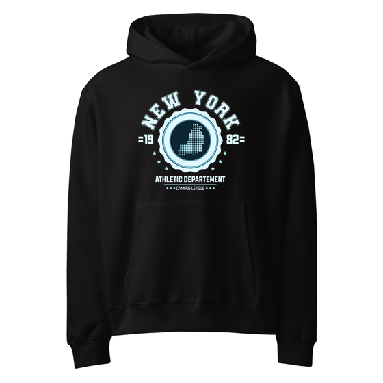 New York Hoodie with Varsity Hero design (Black)