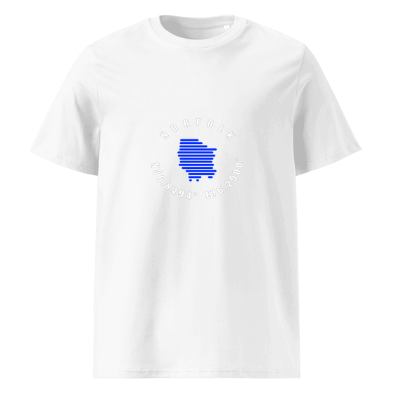Norfolk T-Shirt with Minimal Coordinates design (White)