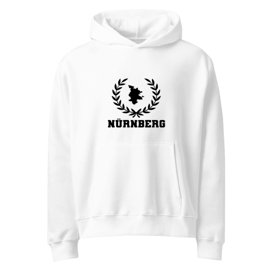 Nürnberg Hoodie mit Laurel Boundary-Design (Weiß)