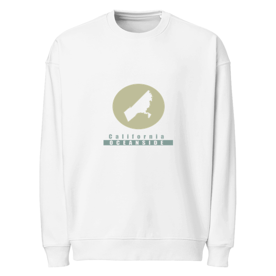 Oceanside Sweatshirt with Minimal Moon design (White)