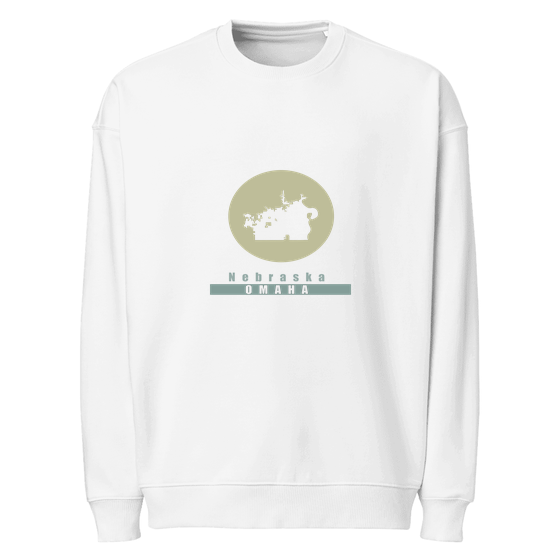 Omaha Sweatshirt with Minimal Moon design (White)