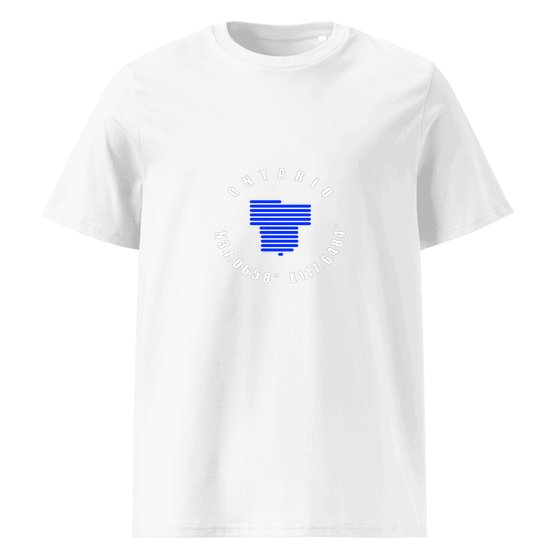Ontario T-Shirt with Minimal Coordinates design (White)
