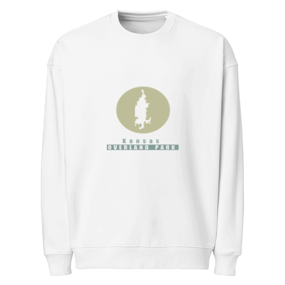 Overland Park Sweatshirt with Minimal Moon design (White)
