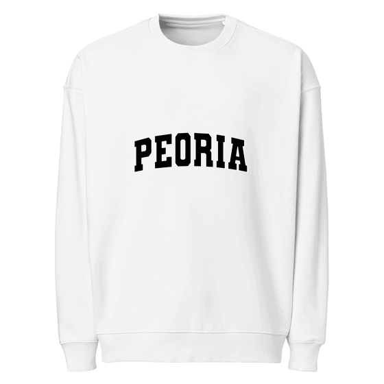 Peoria Sweatshirt with Varsity3 design (White)