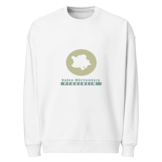 Pforzheim Sweatshirt mit Minimal Moon-Design (Weiß)