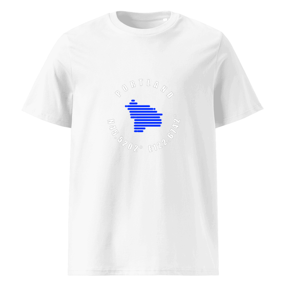 Portland T-Shirt with Minimal Coordinates design (White)