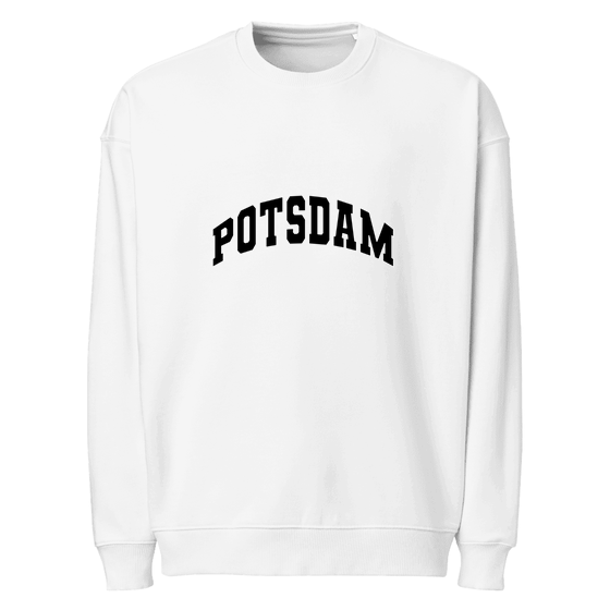 Potsdam Sweatshirt mit Varsity3-Design (Weiß)