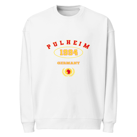 Pulheim Sweatshirt mit University 1994-Design (Weiß) – Produktansicht