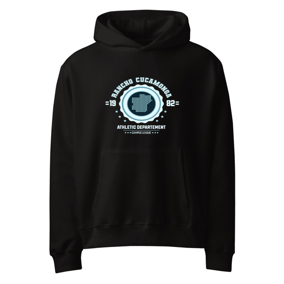 Rancho Cucamonga Hoodie with Varsity Hero design (Black)
