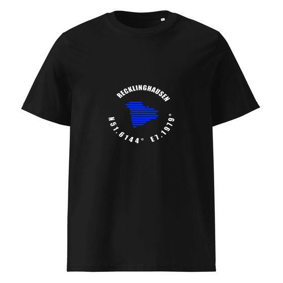Recklinghausen T-Shirt mit Minimal Coordinates-Design (Schwarz)