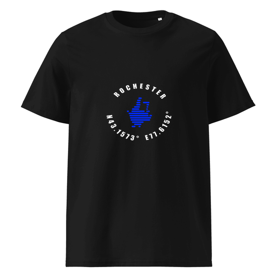 Rochester T-Shirt with Minimal Coordinates design (Black)