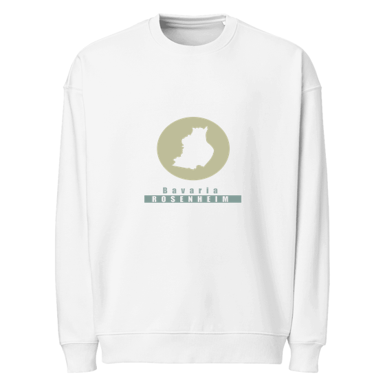 Rosenheim Sweatshirt mit Minimal Moon-Design (Weiß) – Produktansicht