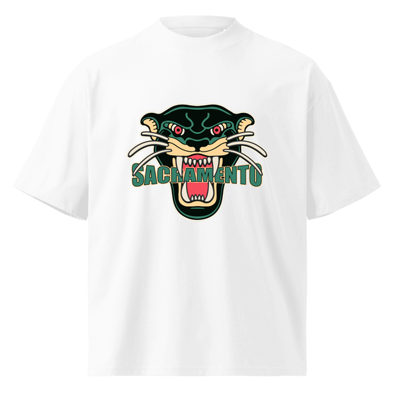 Sacramento T-Shirt with Panther design (White) – Produktansicht