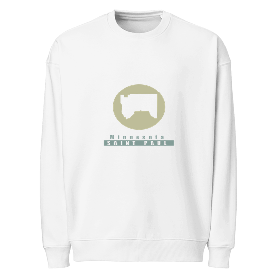 Saint Paul Sweatshirt with Minimal Moon design (White)