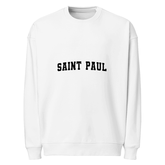 Saint Paul Sweatshirt with Varsity3 design (White)