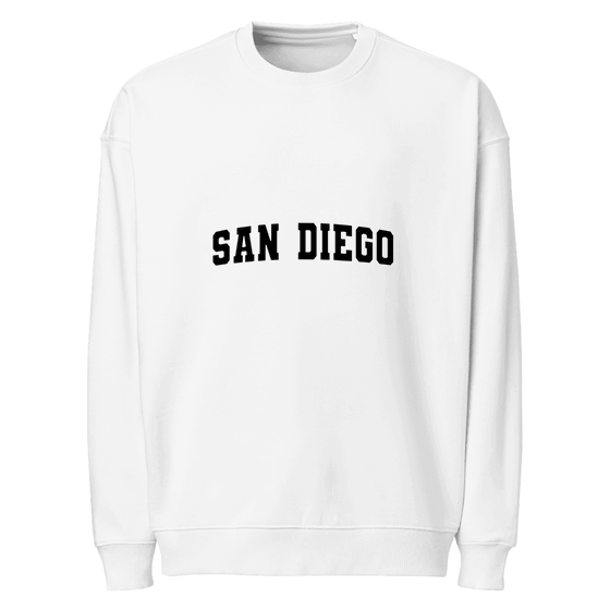 San Diego Sweatshirt with Varsity3 design (White)