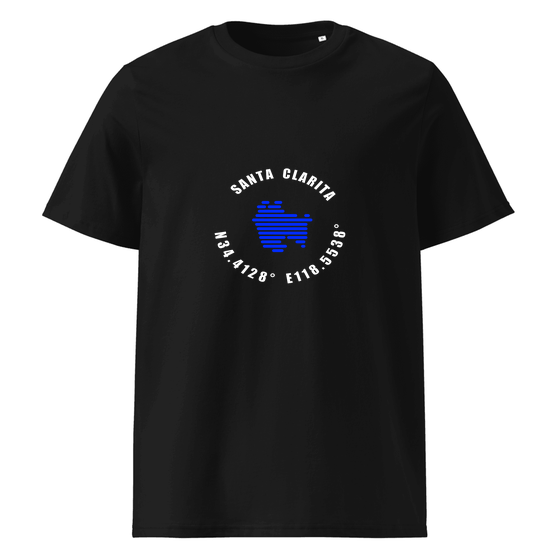 Santa Clarita T-Shirt with Minimal Coordinates design (Black)
