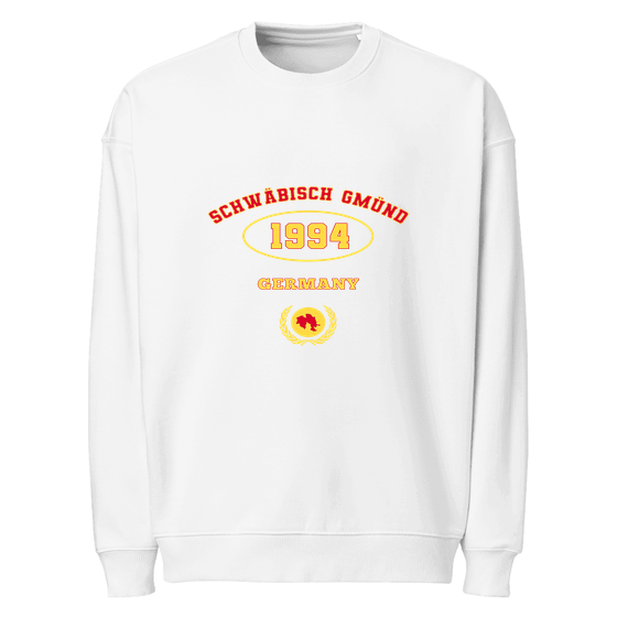 Schwäbisch Gmünd Sweatshirt mit University 1994-Design (Weiß) – Produktansicht