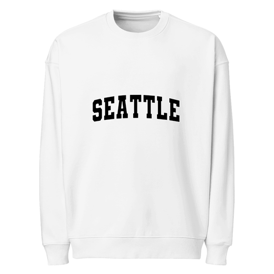 Seattle Sweatshirt with Varsity3 design (White)