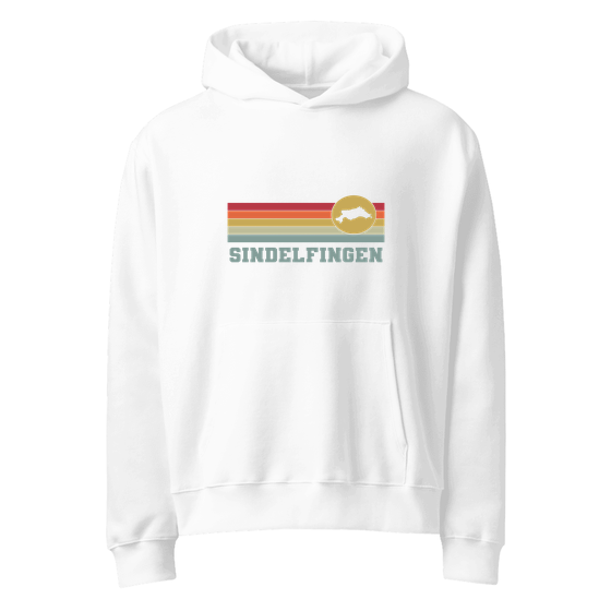 Sindelfingen Hoodie mit Varsity Rainbow-Design (Weiß) – Produktansicht