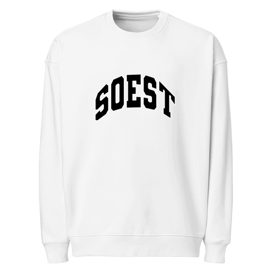 Soest Sweatshirt mit Varsity3-Design (Weiß) – Produktansicht