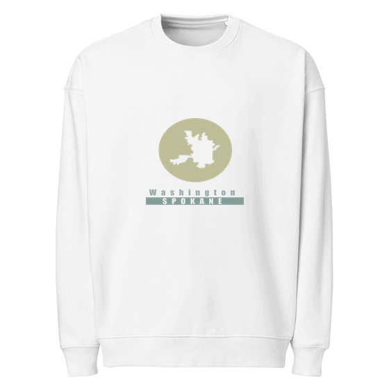 Spokane Sweatshirt with Minimal Moon design (White)