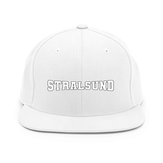 Stralsund Cap mit Varsity4-Design (Weiß) – Produktansicht