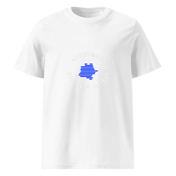 Stuttgart T-Shirt mit Minimal Coordinates-Design (Weiß)