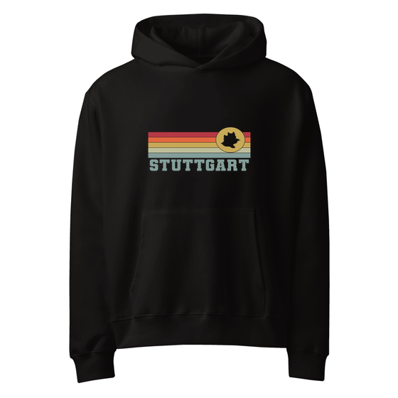 Stuttgart Hoodie mit Varsity Rainbow-Design (Schwarz)