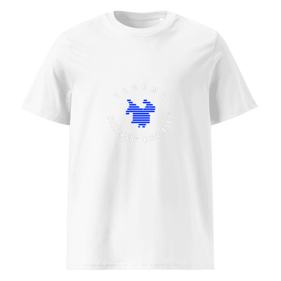 Tacoma T-Shirt with Minimal Coordinates design (White)