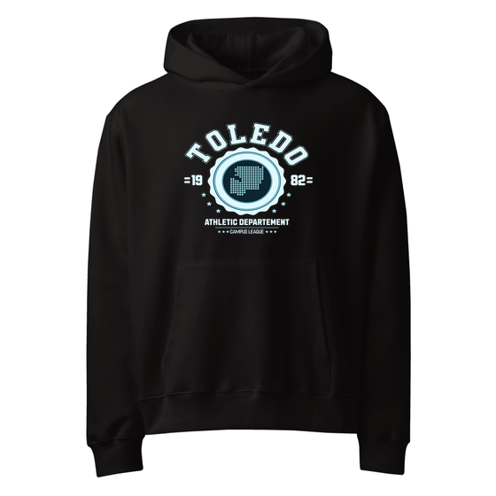 Toledo Hoodie with Varsity Hero design (Black)
