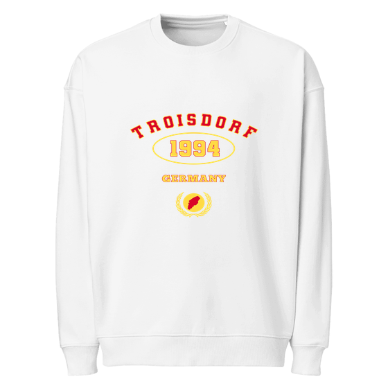 Troisdorf Sweatshirt mit University 1994-Design (Weiß) – Produktansicht