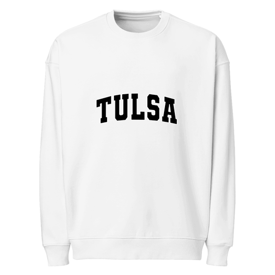 Tulsa Sweatshirt with Varsity3 design (White)