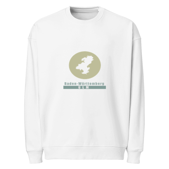 Ulm Sweatshirt mit Minimal Moon-Design (Weiß) – Produktansicht