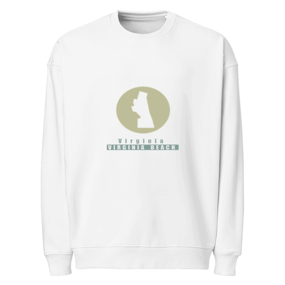 Virginia Beach Sweatshirt with Minimal Moon design (White)