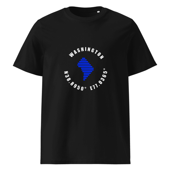 Washington T-Shirt with Minimal Coordinates design (Black)