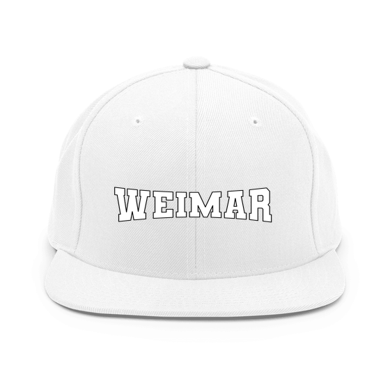 Weimar Cap mit Varsity4-Design (Weiß) – Produktansicht
