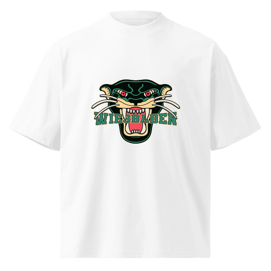 Wiesbaden T-Shirt mit Panther-Design (Weiß) – Produktansicht
