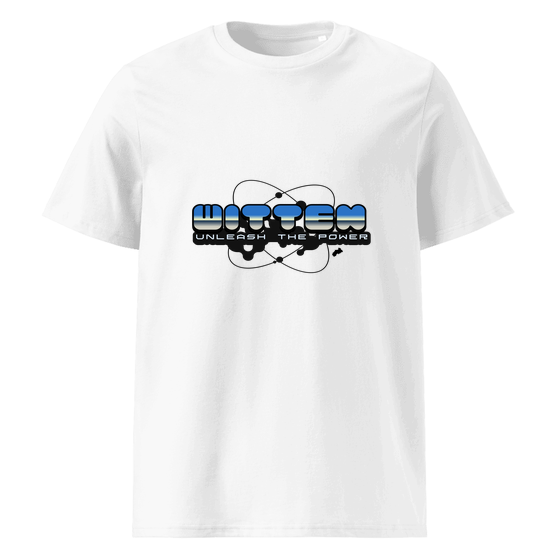 Witten T-Shirt mit Atom-Design (Weiß) – Produktansicht