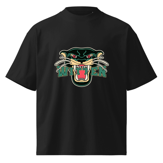 Witten T-Shirt mit Panther-Design (Schwarz) – Produktansicht