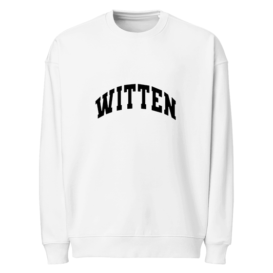 Witten Sweatshirt mit Varsity3-Design (Weiß) – Produktansicht