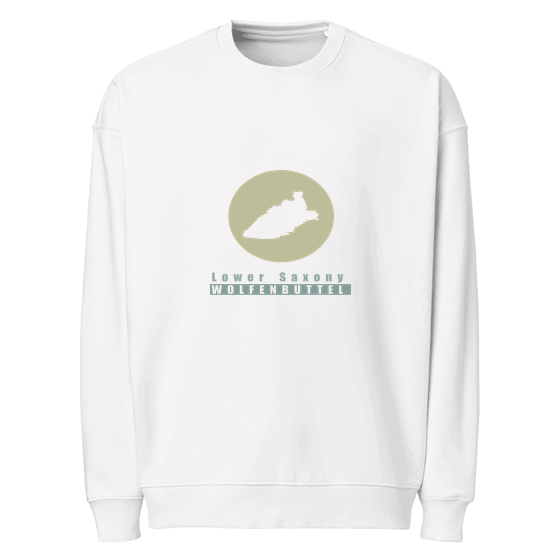 Wolfenbüttel Sweatshirt mit Minimal Moon-Design (Weiß)