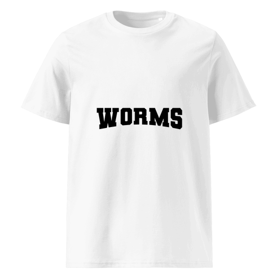 Worms T-Shirt mit Varsity17-Design (Weiß) – Produktansicht