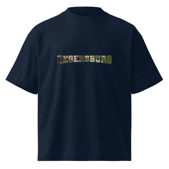 Oversized Unisex Bio-T-Shirt mit breitem Kragen für Regensburg