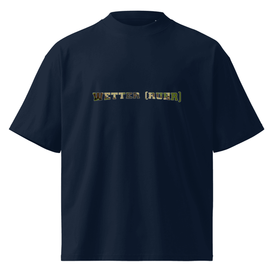 Oversized Unisex Bio-T-Shirt mit breitem Kragen für Wetter (Ruhr)